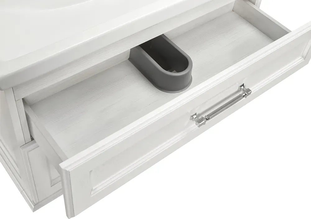 Тумба Венеция 100 Белый Патина Серебро